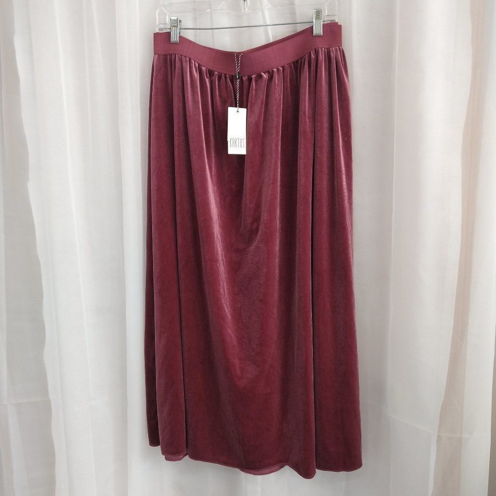 NWT Kaktus Velvet Burgundy Long Skirt Size XXL